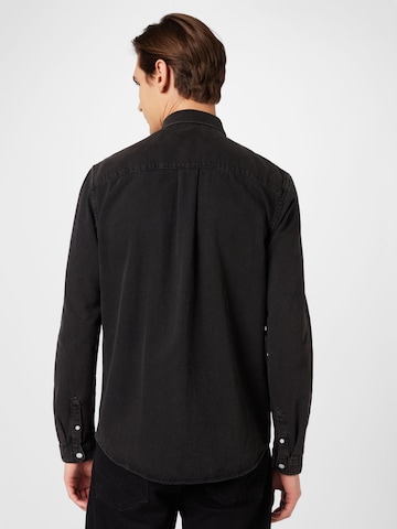 TOM TAILOR DENIM Comfort fit Button Up Shirt in Black