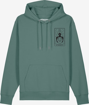 Watapparel Sweatshirt ' Tarot Strength ' in Groen: voorkant