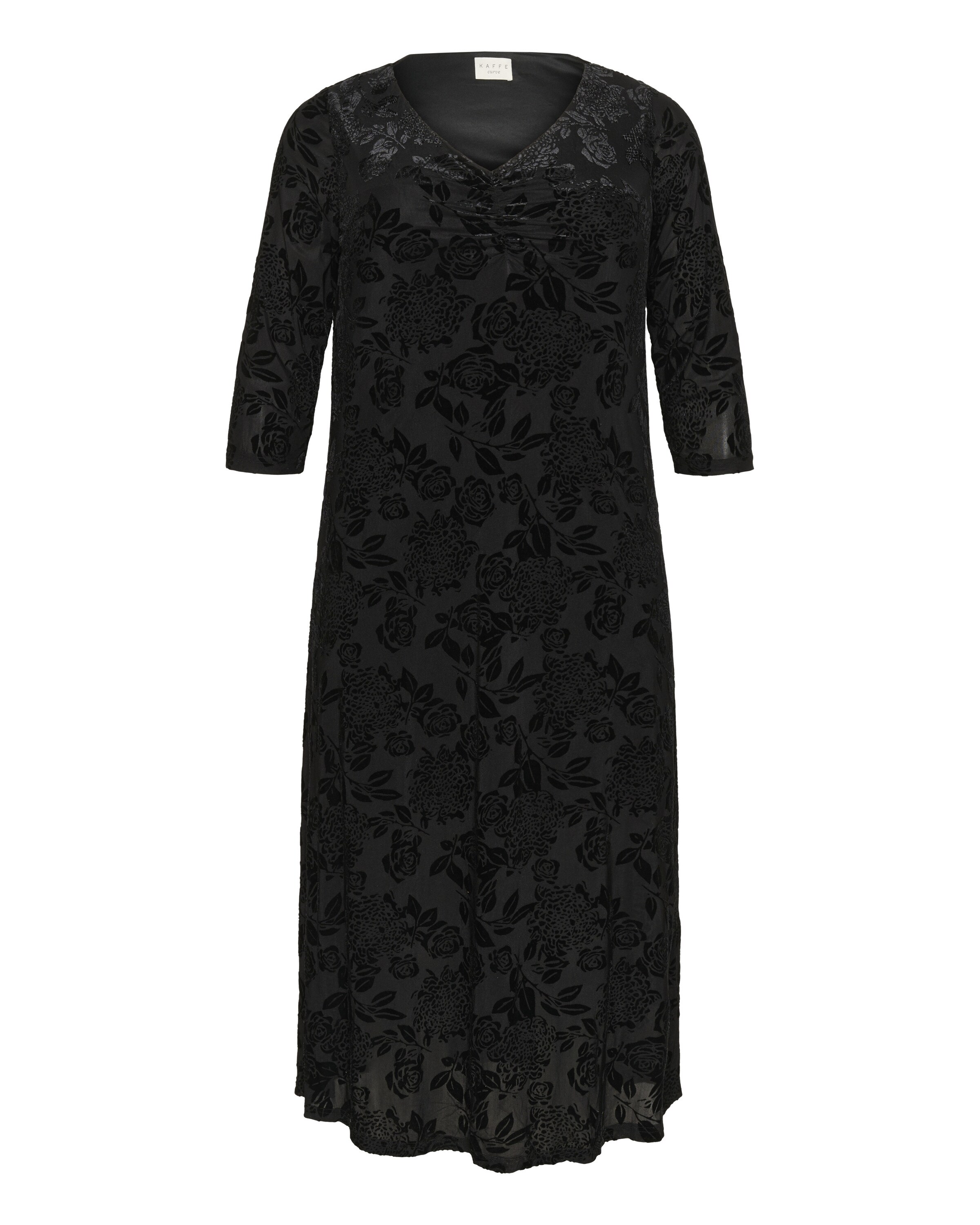 KAFFE CURVE Kjole 'KCRosie' i sort: forside