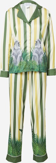 Pijama 'UMA' averie pe galben / gri / verde / alb, Vizualizare produs