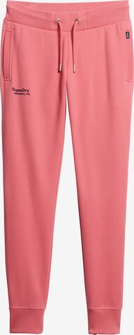 Superdry Tapered Pants 'Essential' in Pink: front
