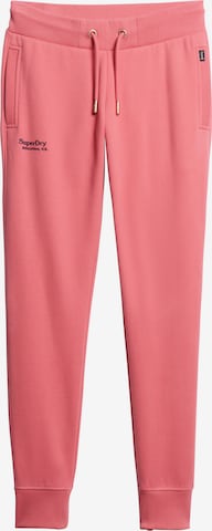 Effilé Pantalon 'Essential' Superdry en rose : devant