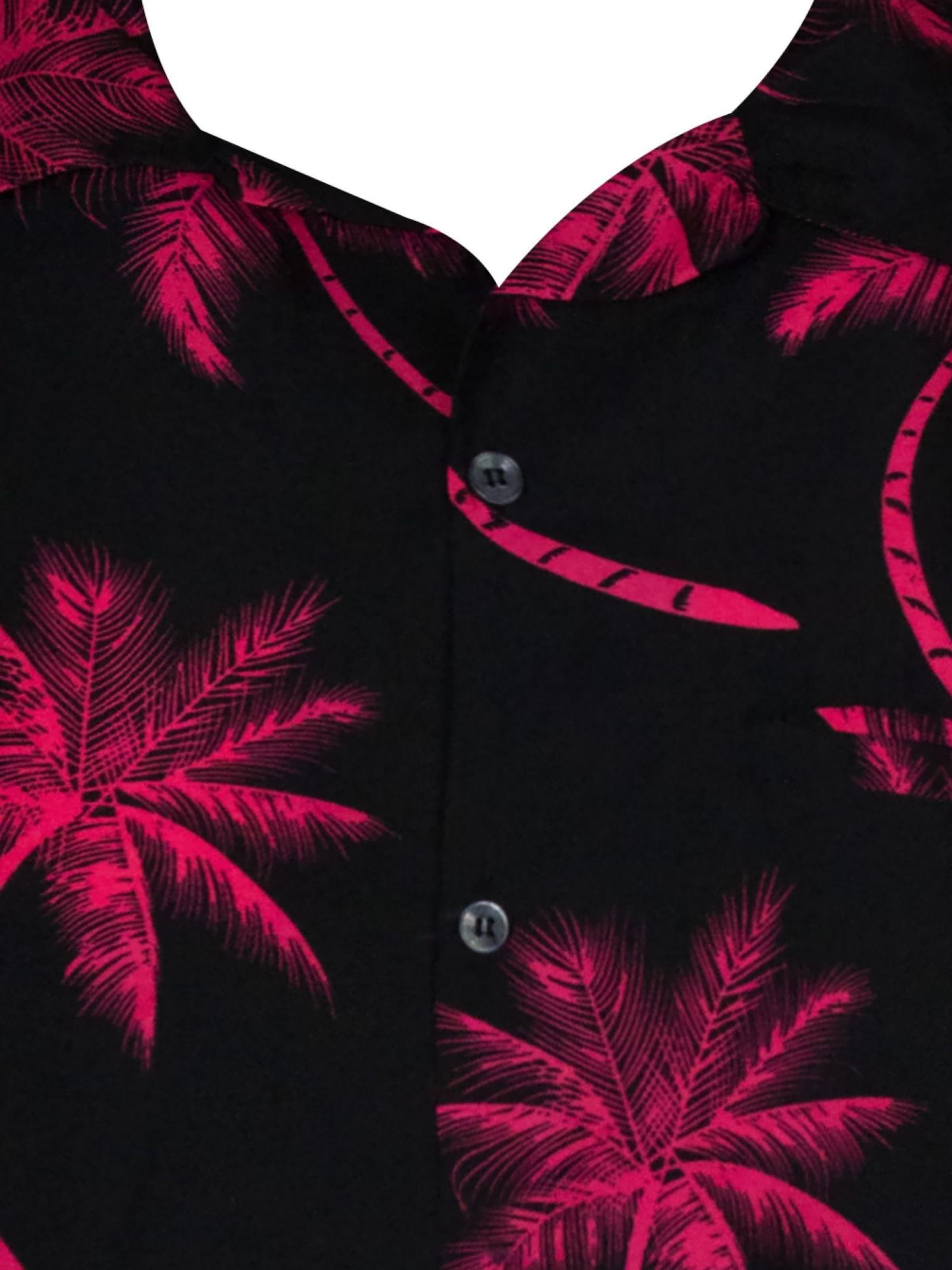 King Kameha Shirt 'Palmshadow' in Rood