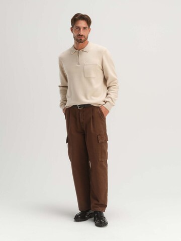 TRAPP Wide leg Bandplooibroek in Bruin