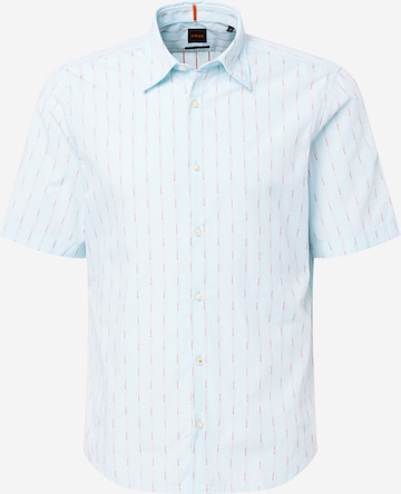 BOSS Orange Button Up Shirt 'Rash 2' in Blue: front