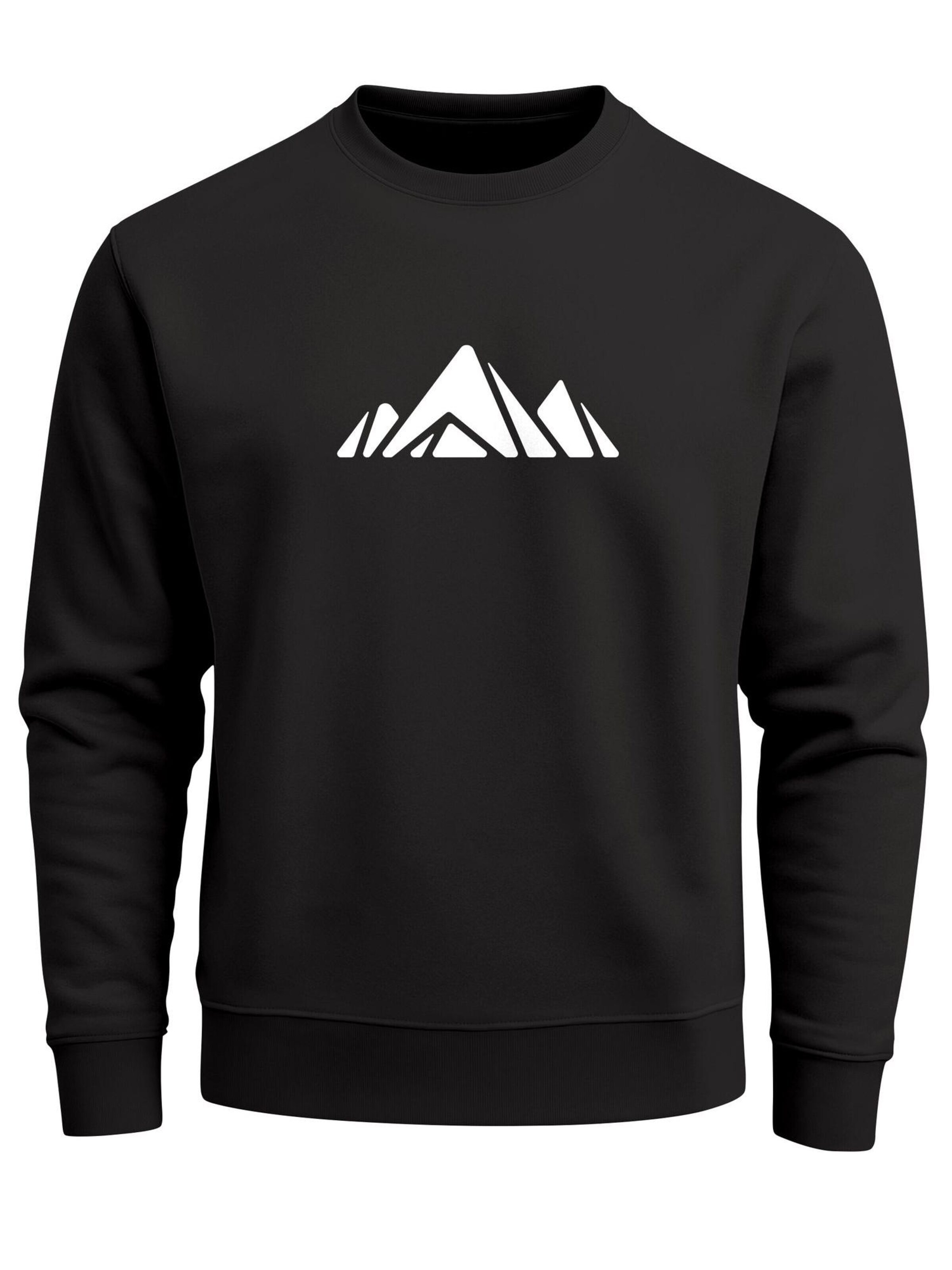Neverless Sweatshirt 'Berg Polygon' in Black: front