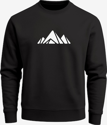 Neverless Sweatshirt 'Berg Polygon' in Schwarz: Vorderseite