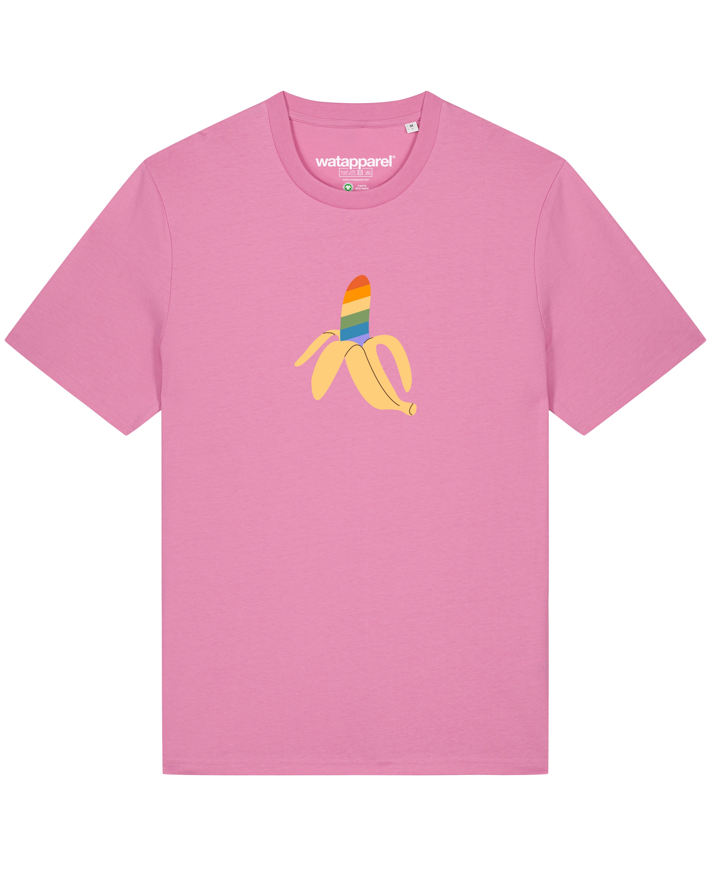 T-Shirt 'Rainbow Banana' Watapparel en rose : devant