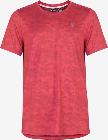 T-Shirt fonctionnel Spyder en rouge : devant