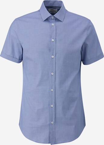 s.Oliver BLACK LABEL Button Up Shirt in Blue: front