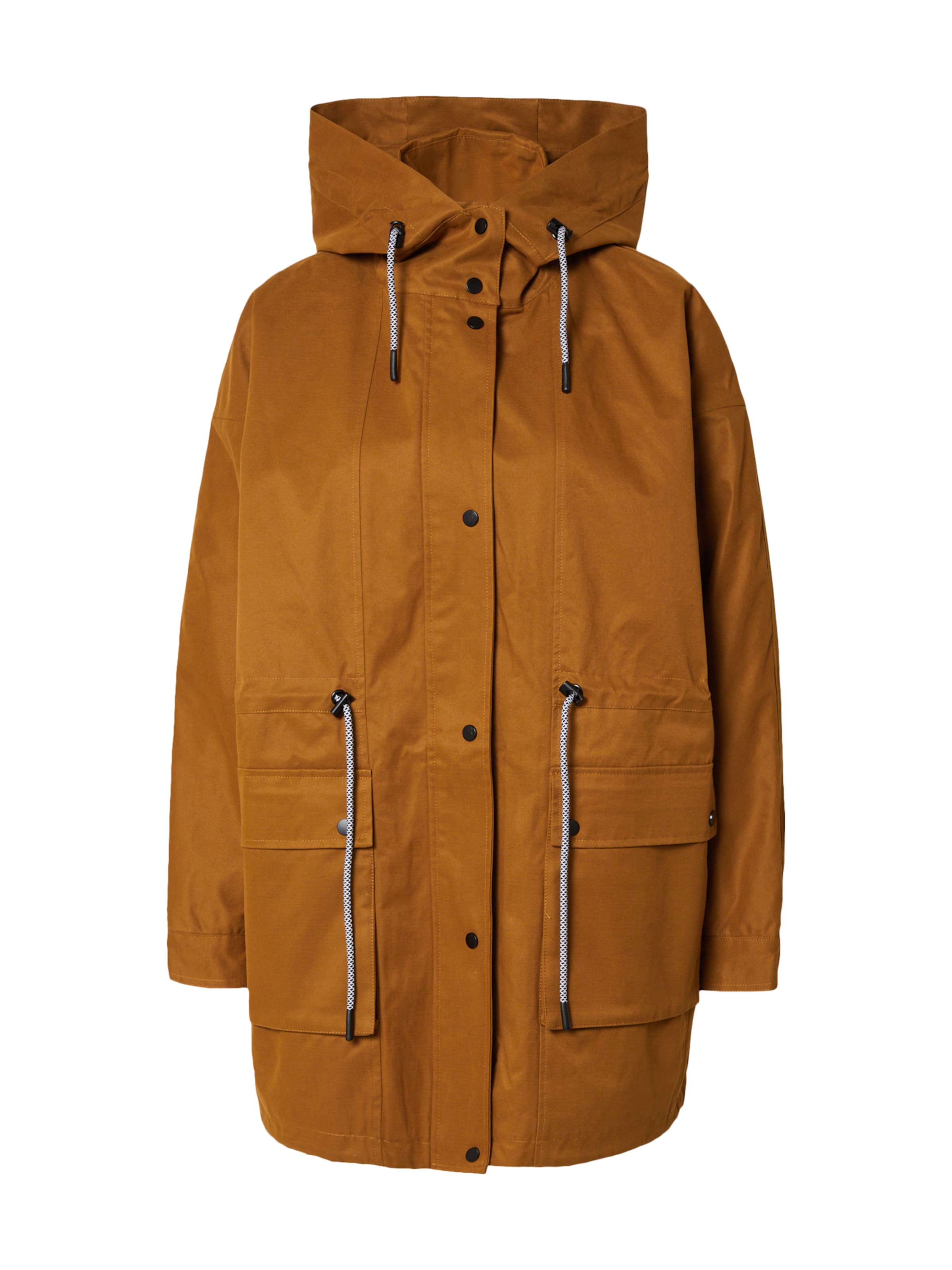 Parka mi-saison ICHI en marron : devant