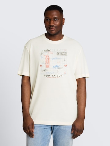 TOM TAILOR Men + T-Shirt in Weiß: Vorderseite