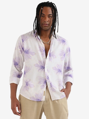 Campus Sutra Comfort fit Overhemd ' Derek ' in Beige: voorkant