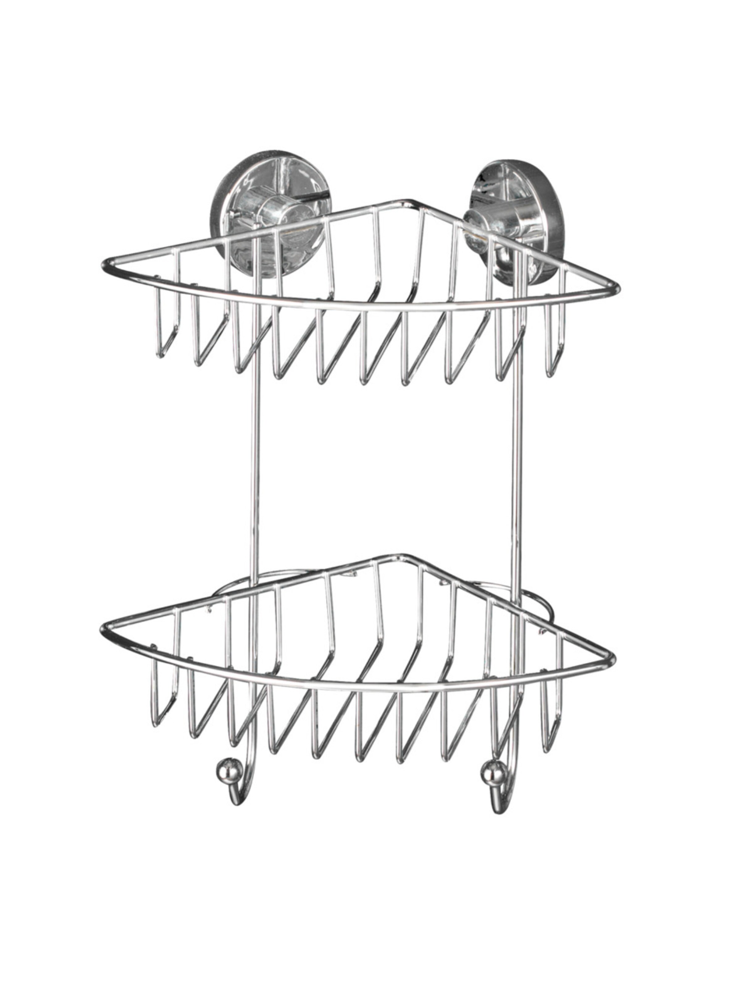 Wenko Wand-Eckregal 'Vacuum-Loc® Bari' in Silber