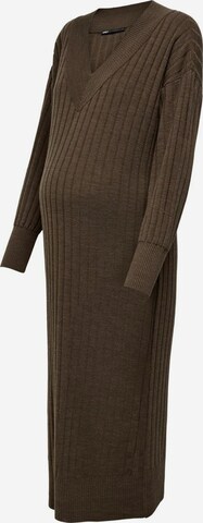 Only Maternity Knitted dress in Brown: front