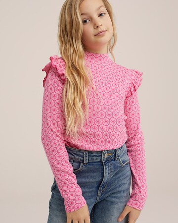 WE Fashion Shirt in Roze: voorkant