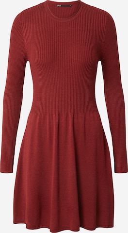 ONLY Stickad klänning 'Alma' i röd: framsida