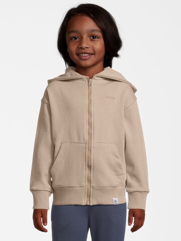 New Life Zip-Up Hoodie in Beige: front