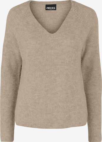 PIECES - Pullover 'Ellen' em bege: frente