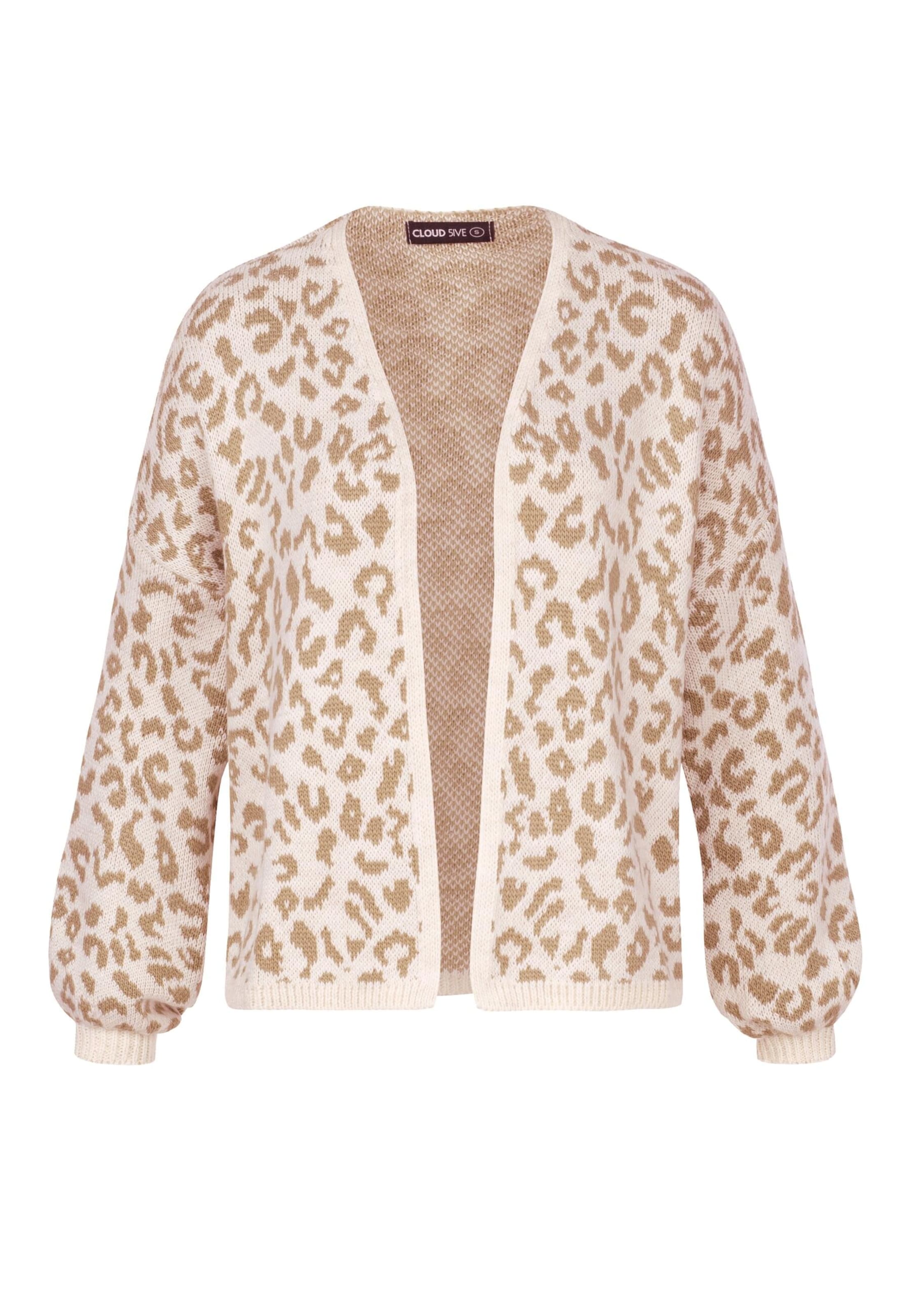 Cloud5ive Knit Cardigan in Beige: front