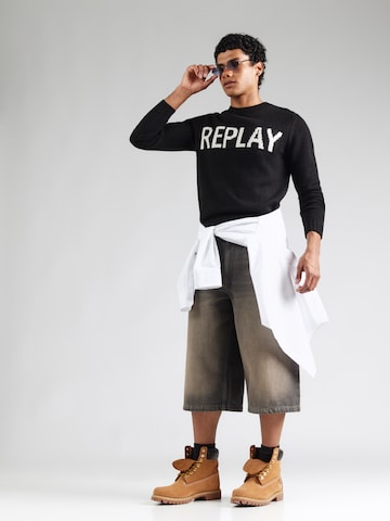 REPLAY Trui 'Masche' in Zwart