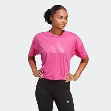 ADIDAS PERFORMANCE Koszulka funkcyjna 'Icons 3 Bar' w kolorze różowy: przód
