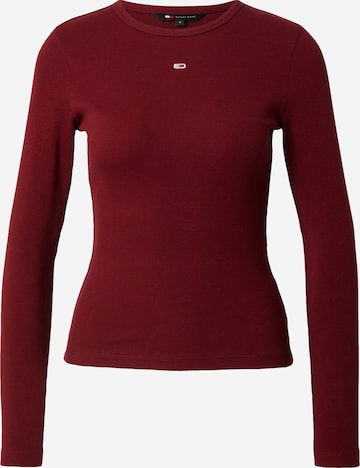 Tommy Jeans Tričko 'ESSENTIAL' - Červená: predná strana