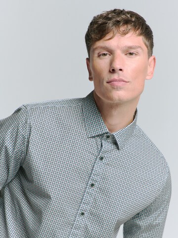 No Excess Slim fit Overhemd in Blauw