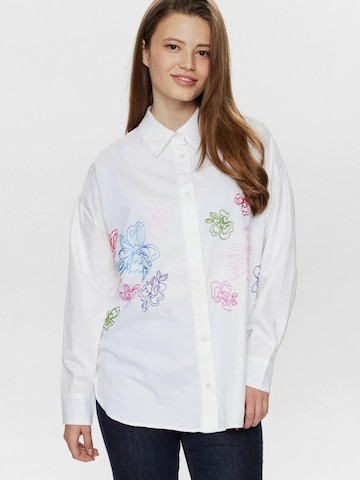 T-shirt ' FAITH ' NÜMPH en blanc : devant
