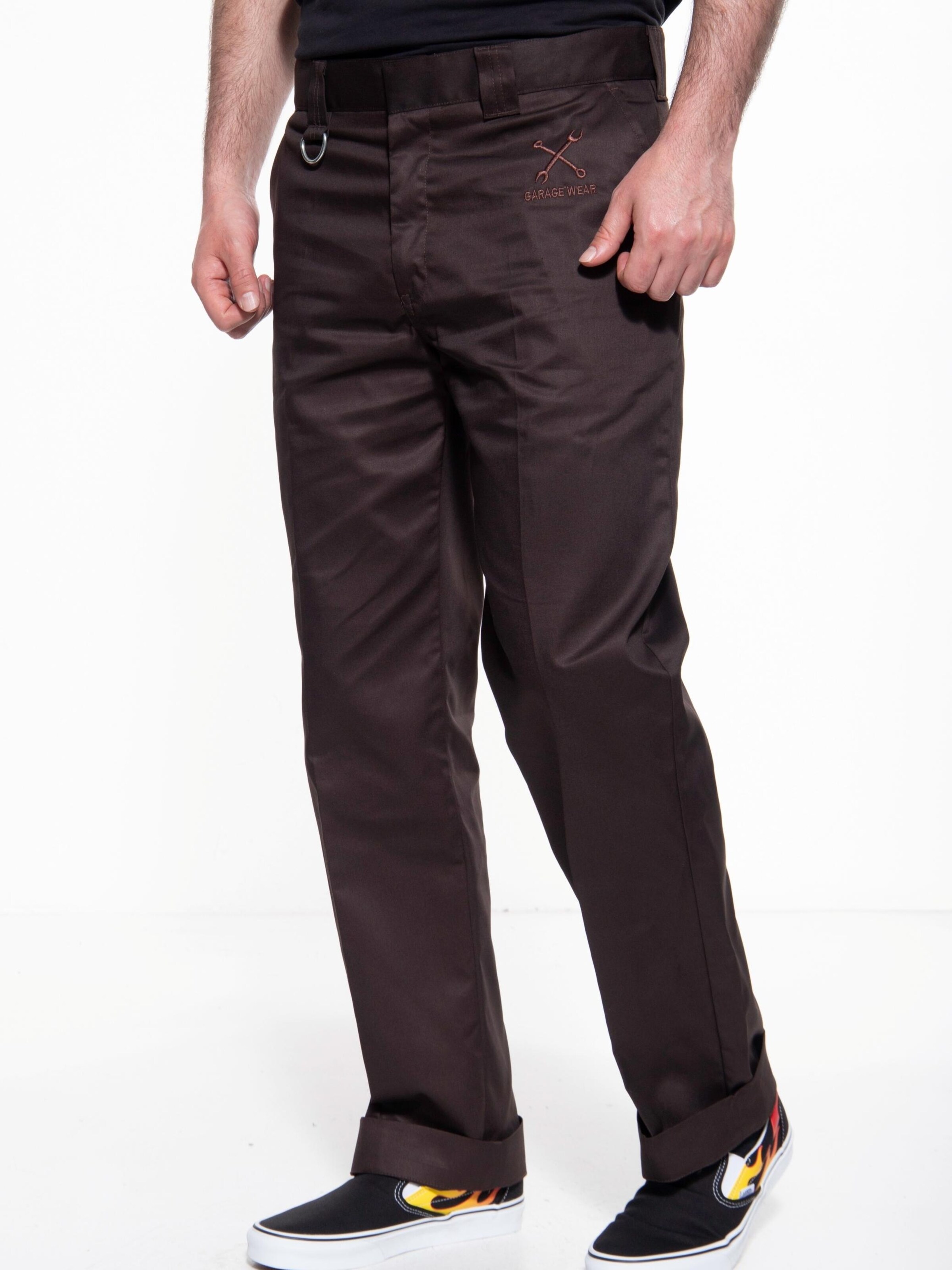 King Kerosin Regular Chino Pants in Brown: front