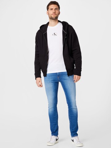 Calvin Klein Jeans Zip-Up Hoodie in Black