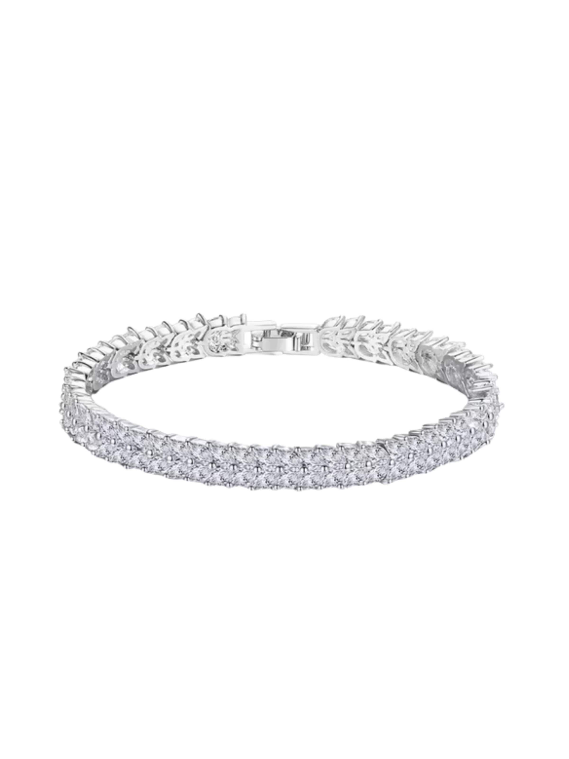 ROUGEMONT Jewellery Bracelet 'Funkelndes Tennisarmband 4A Zirkonia 925 Sterling Silber 18cm' in Silver: front