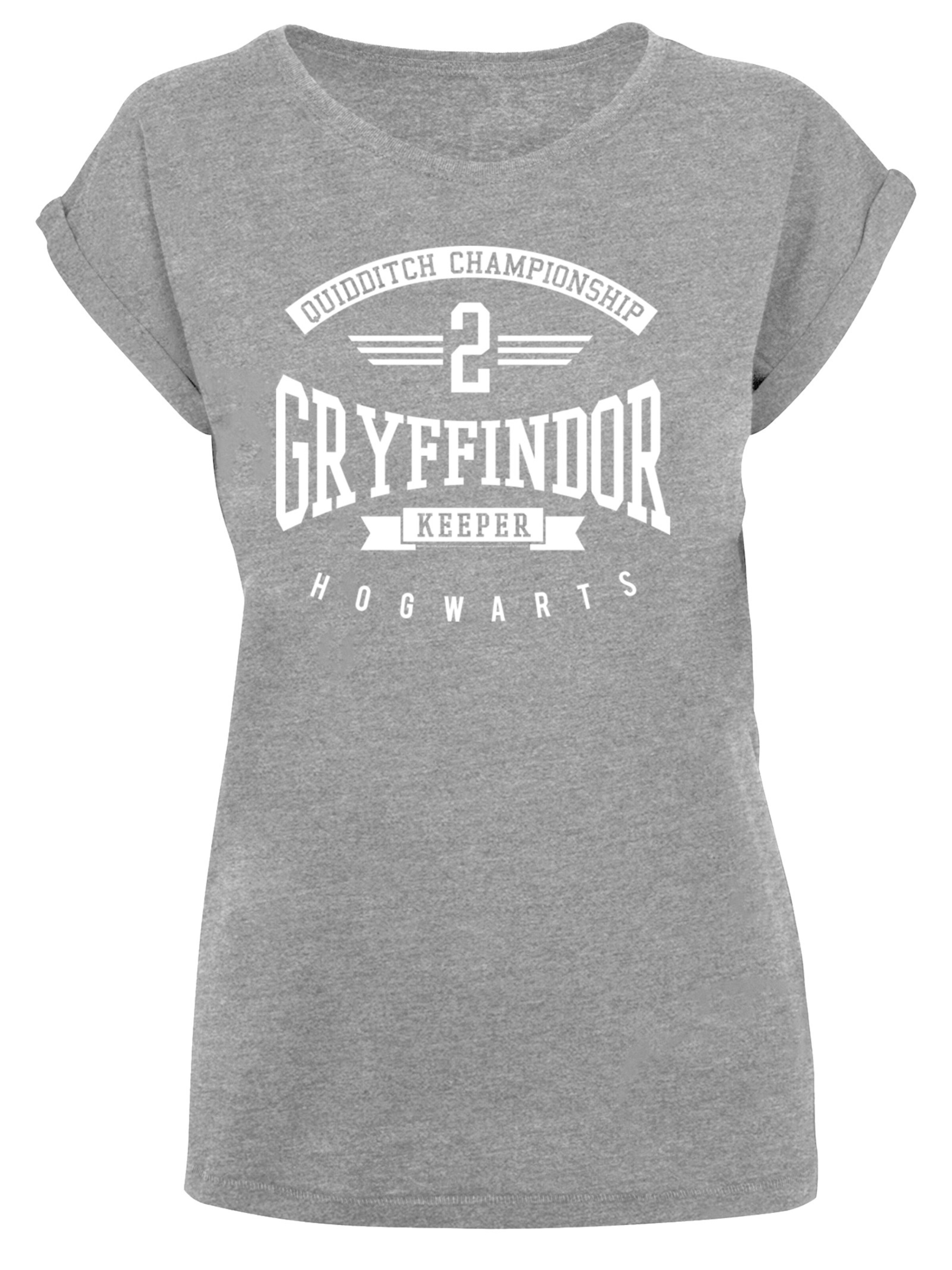 F4NT4STIC T-Shirt 'Harry Potter Gryffindor Keeper' in graumeliert / weiß, Produktansicht