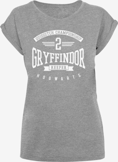 F4NT4STIC T-Shirt 'Harry Potter Gryffindor Keeper' in graumeliert / weiß, Produktansicht