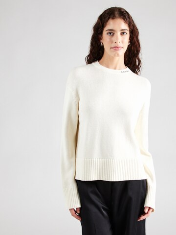 Calvin Klein Jeans Trui in Wit: voorkant