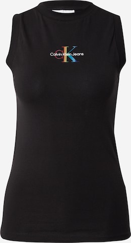 Top de la Calvin Klein Jeans pe negru: față