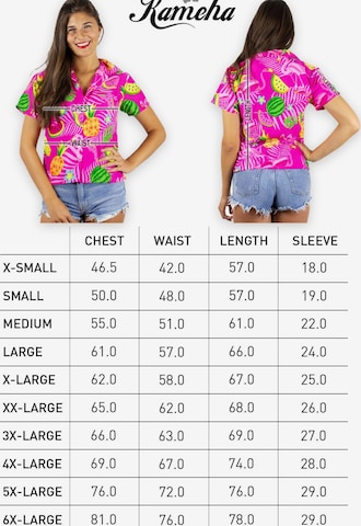 King Kameha Bluse 'Flamingo Melone' in Pink: Vorderseite