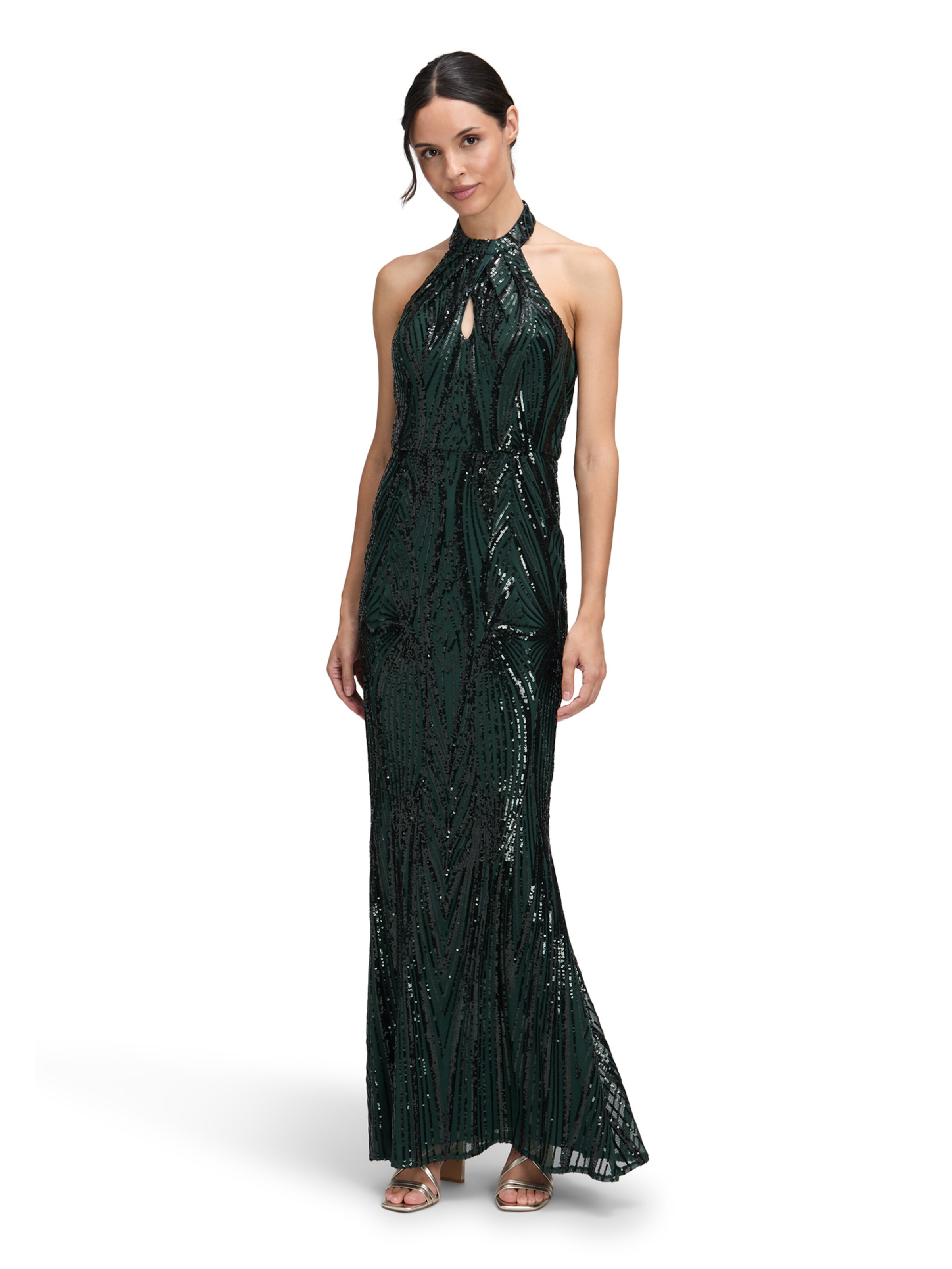 Abito da sera di Vera Mont in verde: frontale