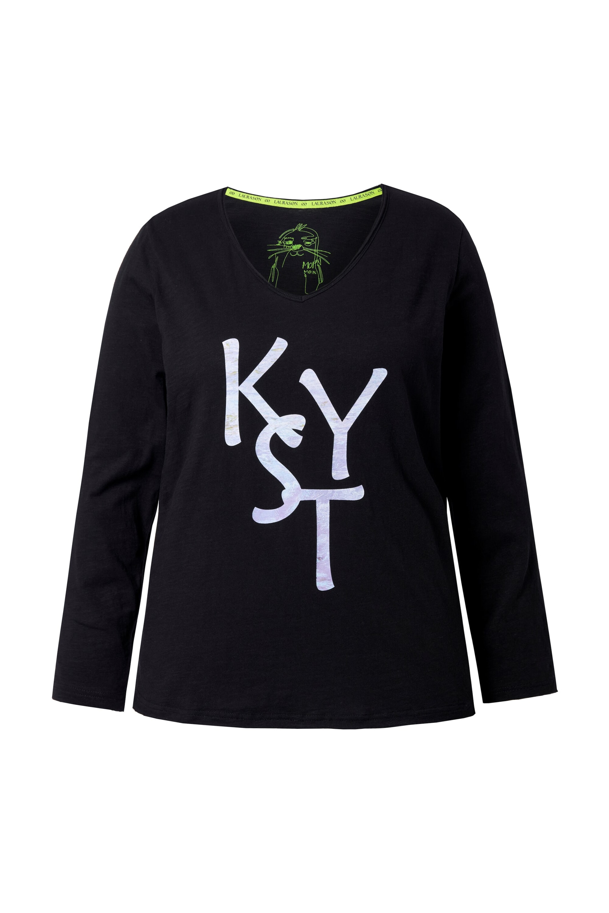 LAURASØN Shirt in Zwart: voorkant