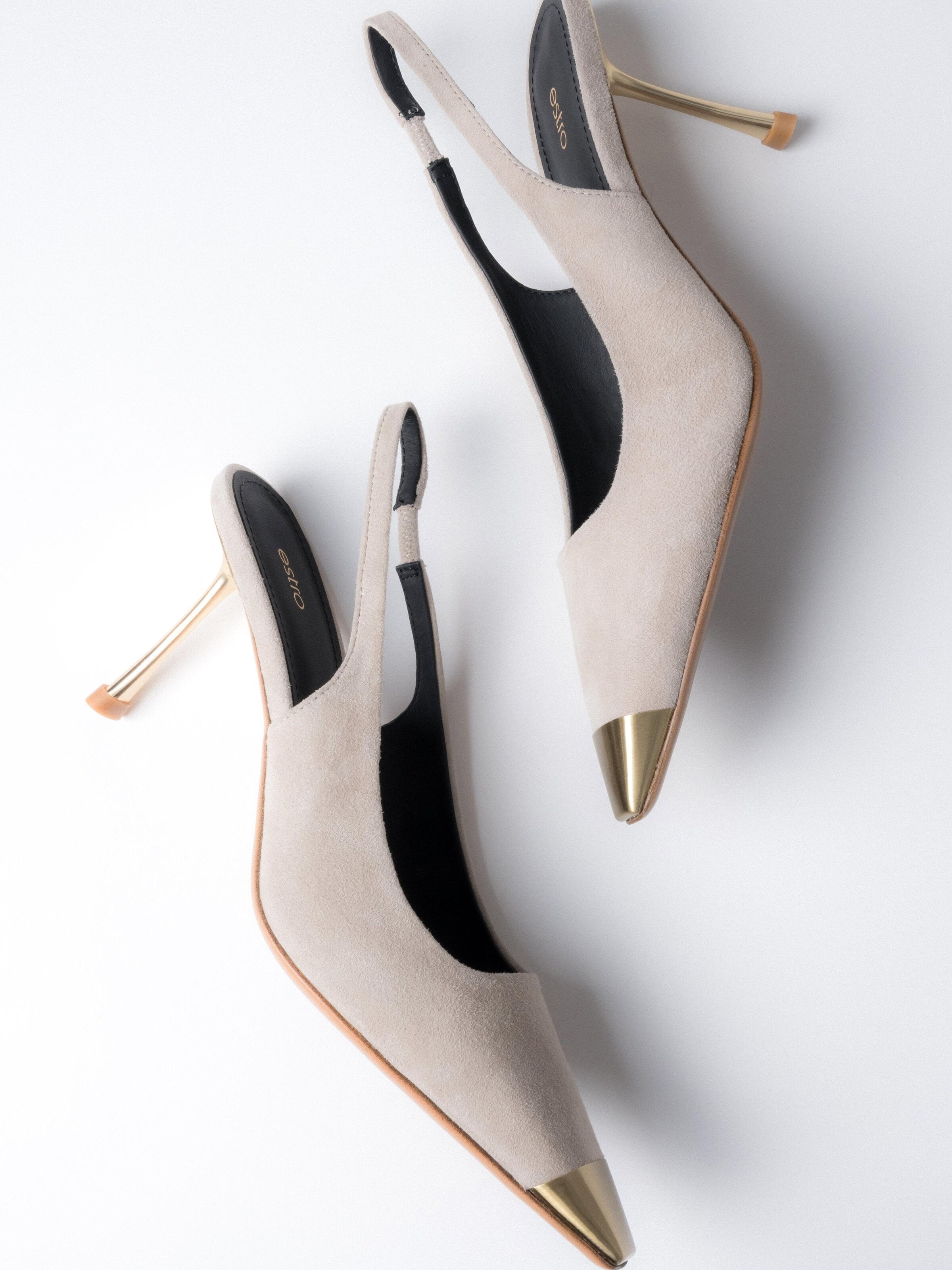 Estro Slingback pumps '7762' in Beige