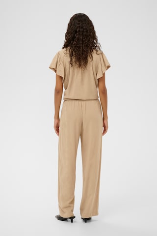SOAKED IN LUXURY Wide leg Trousers 'SLAria' in Beige