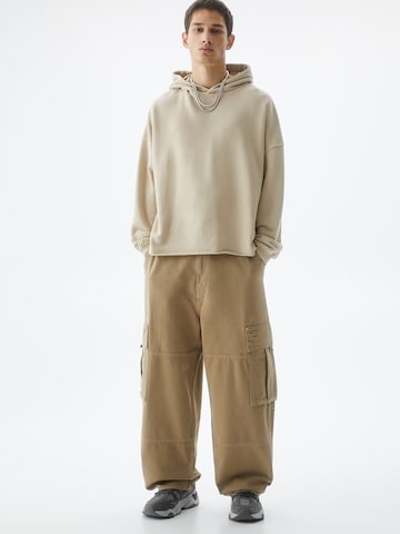 Pull&Bear Regular Cargobroek in Beige: voorkant