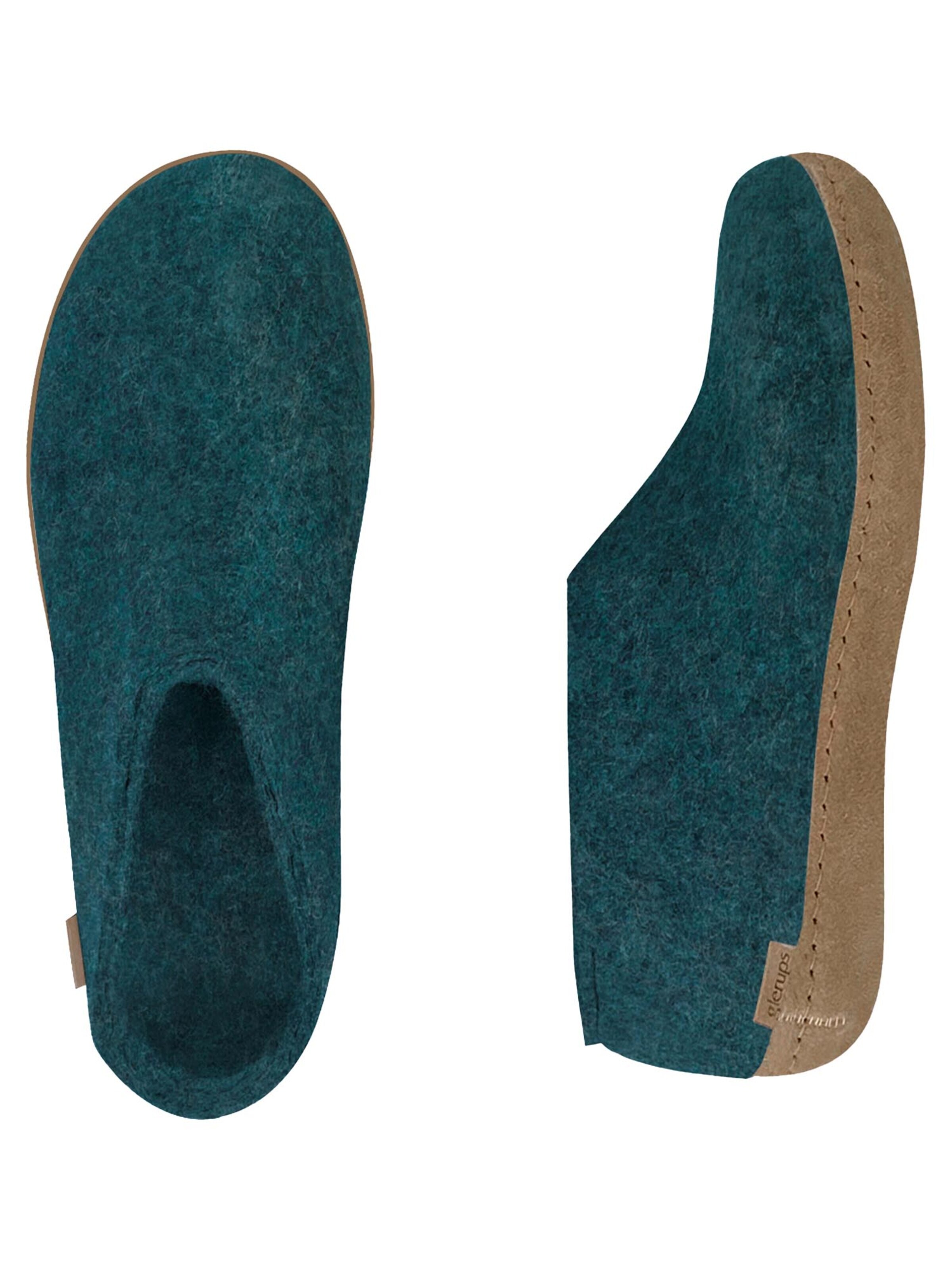 Glerups Slipper 'Ledersohle' in Blue