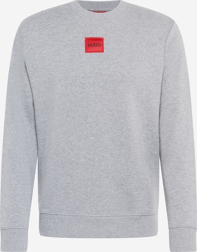 HUGO Sweat-shirt 'Diragol' en gris clair / rouge, Vue avec produit