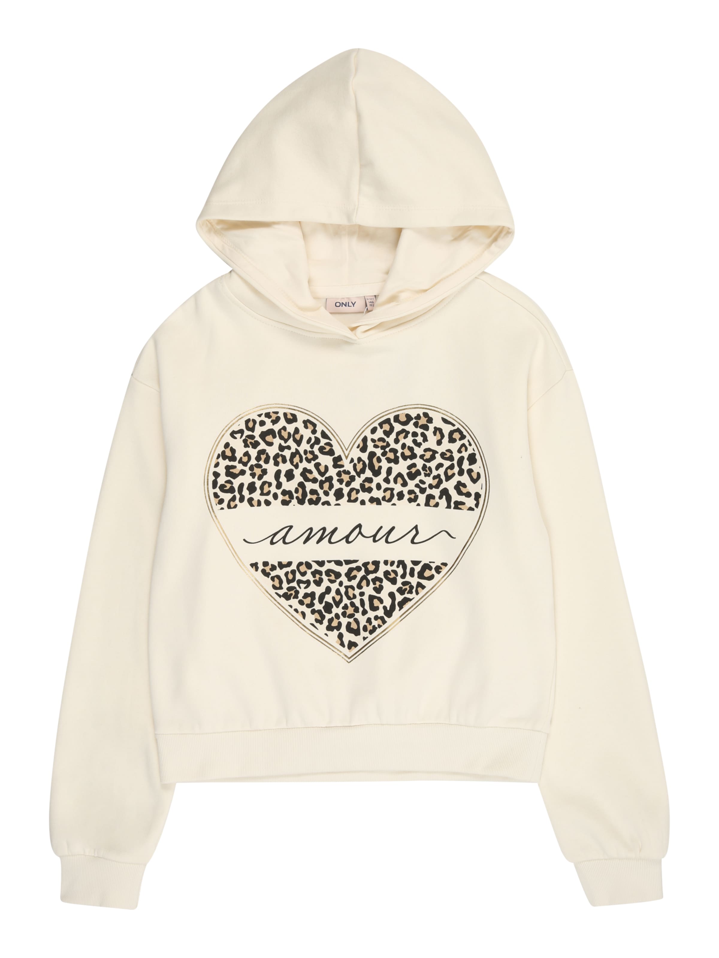 ONLY GIRLS Μπλούζα φούτερ 'KOGCooper' σε λευκό: μπροστά