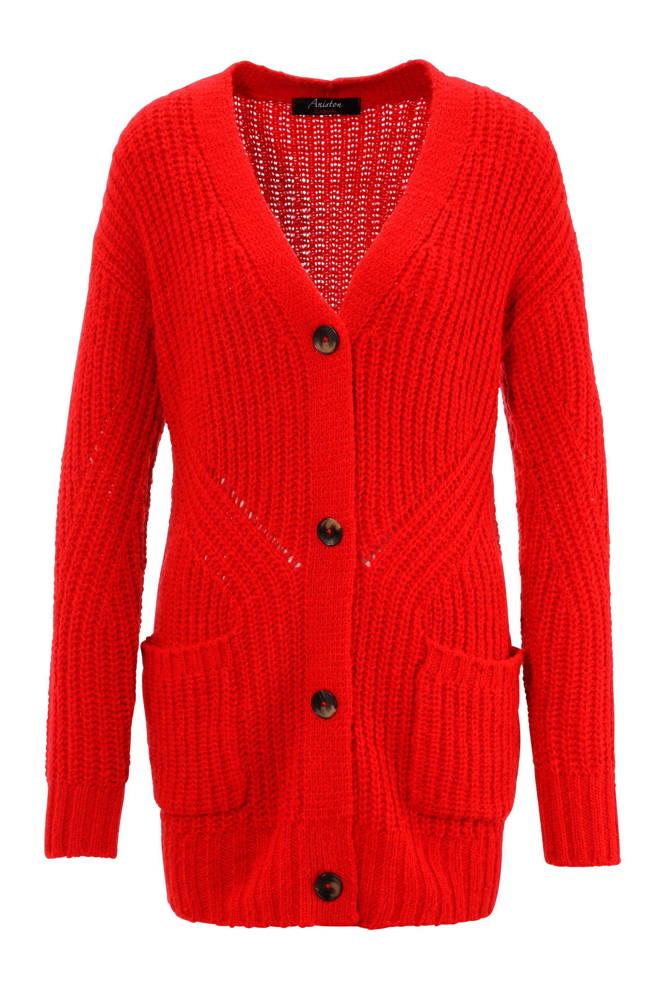 Aniston CASUAL Strickjacke in Rot: Vorderseite