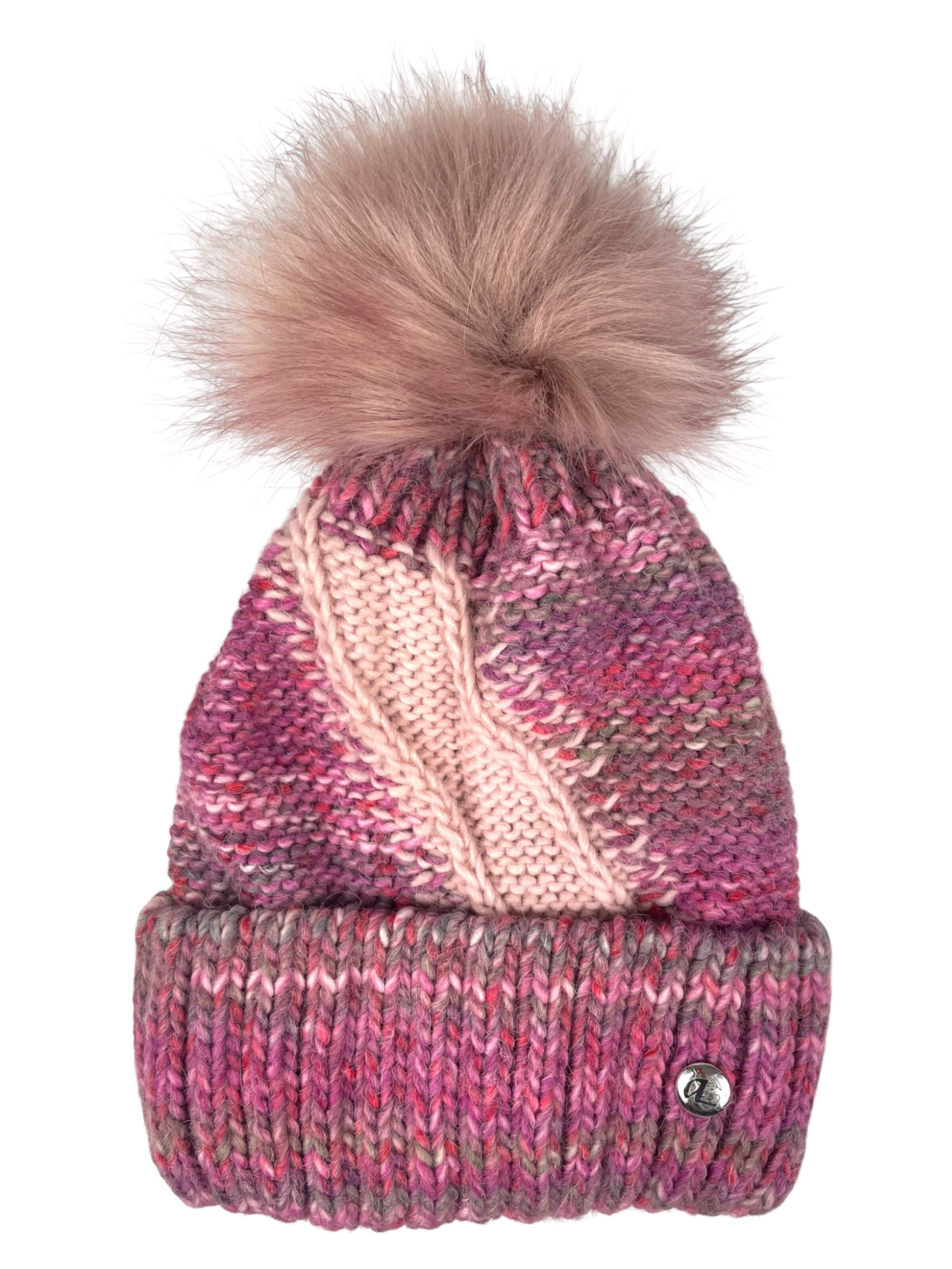 Kumixi Mütze 'Bommelmütze' in Lila: Vorderseite