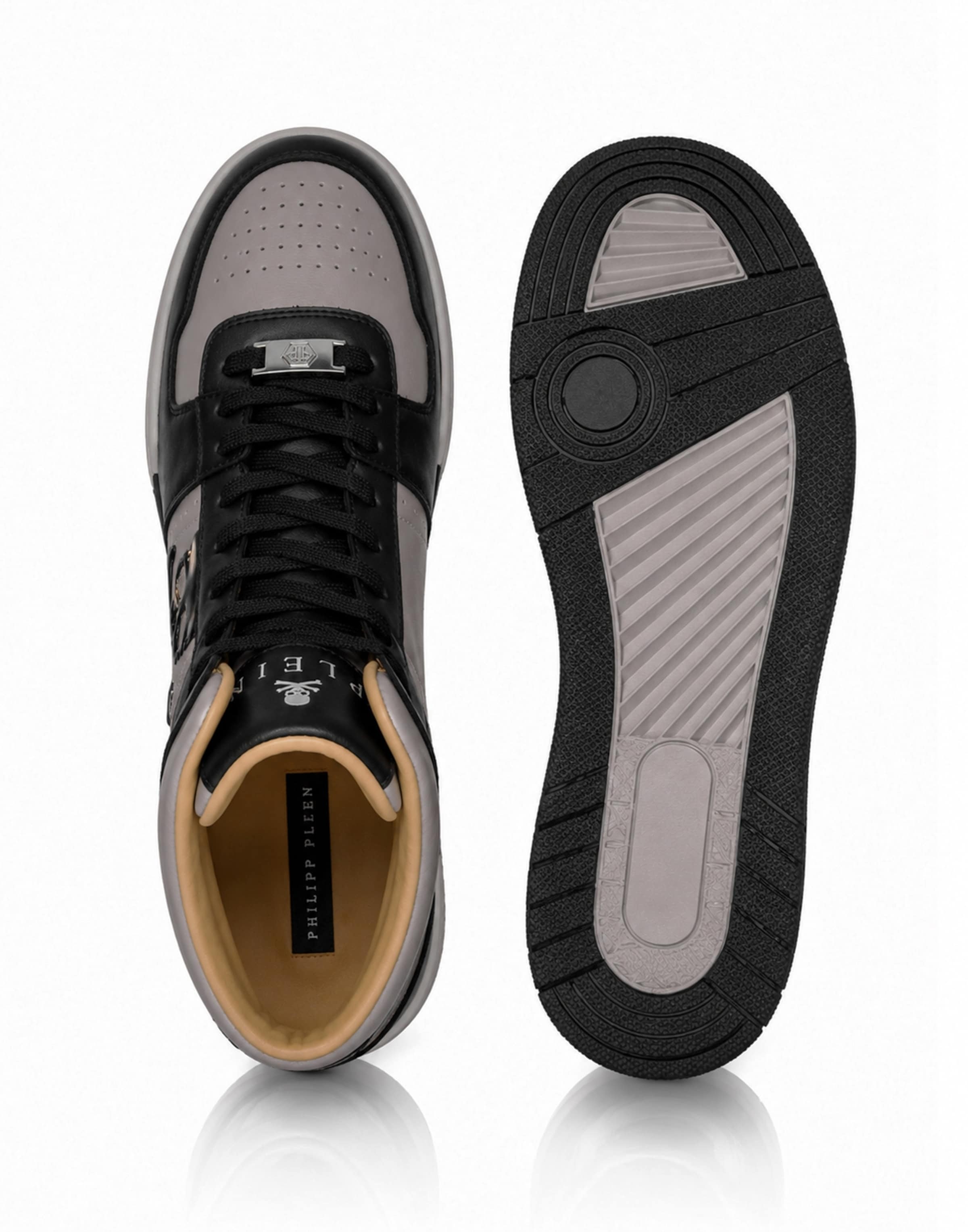 Philipp Plein - Sapatilhas altas 'Notorius' em castanho