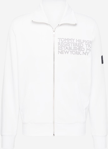 TOMMY HILFIGER - Sudadera con cremallera en blanco: frente