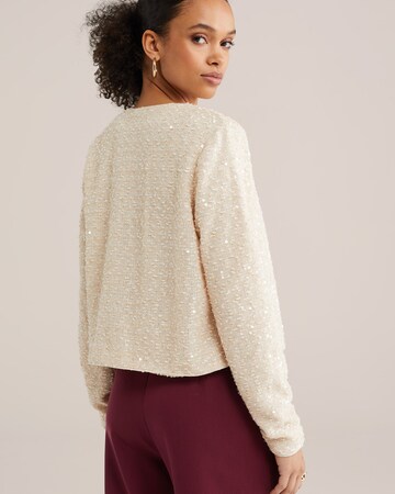 WE Fashion - Sudadera con cremallera en beige